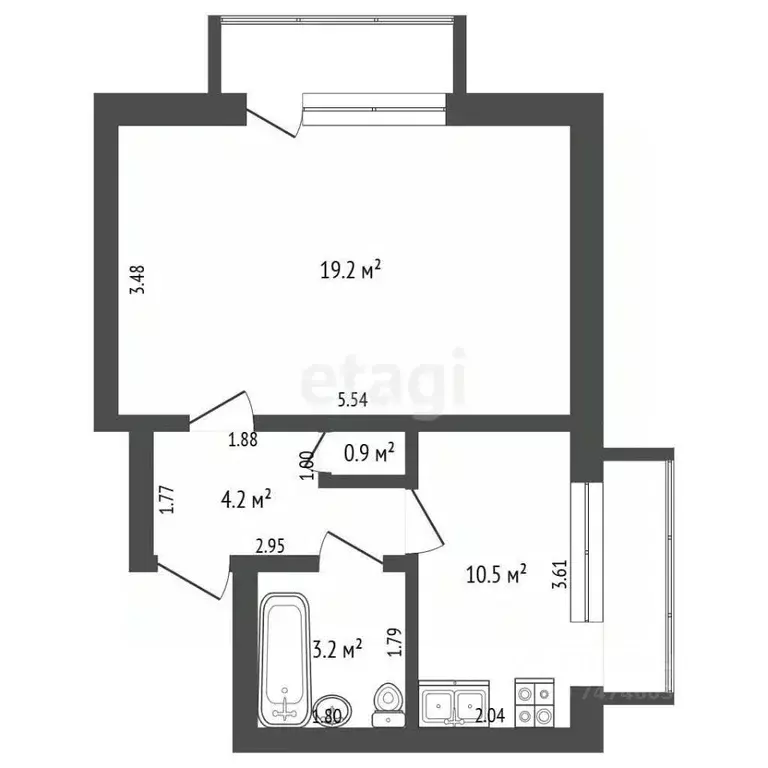 1-к кв. Крым, Красноперекопск 1-й мкр, 25 (38.8 м) - Фото 2