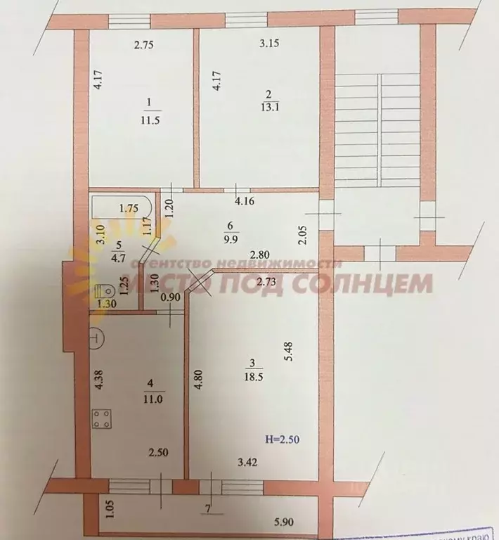 3-к кв. Краснодарский край, Ейск Красная ул., 43/6 (68.7 м) - Фото 2