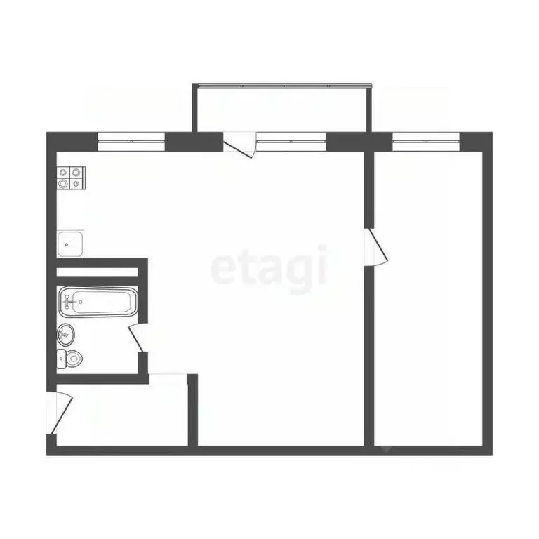 2-к кв. Псковская область, Псков Завеличье исторический район, ул. ... - Фото 2