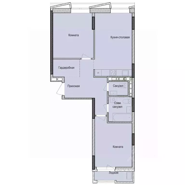 2-к кв. Татарстан, Казань Седьмое Небо жилрайон, Унай жилой комплекс ... - Фото 1