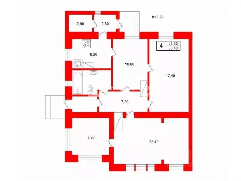 Дом, 86.4 м - Фото 1