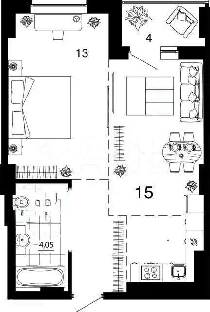 2-к. квартира, 41,5 м, 22/24 эт. - Фото 0