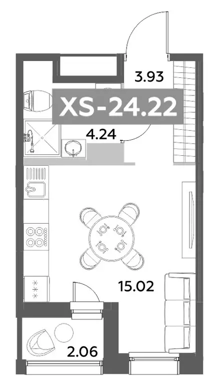 Продаётся квартира-студия, 24.22 м - Фото 1