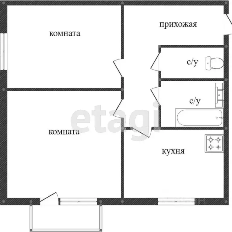 2-к кв. Костромская область, Кострома Давыдовский-1 мкр, 24 (46.6 м) - Фото 1