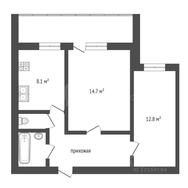 2-к кв. Тюменская область, Тюмень ул. Николая Чаплина, 119 (48.0 м) - Фото 1