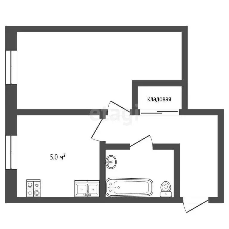 1-комнатная квартира: Новый Уренгой, район Коротчаево, улица ... - Фото 1