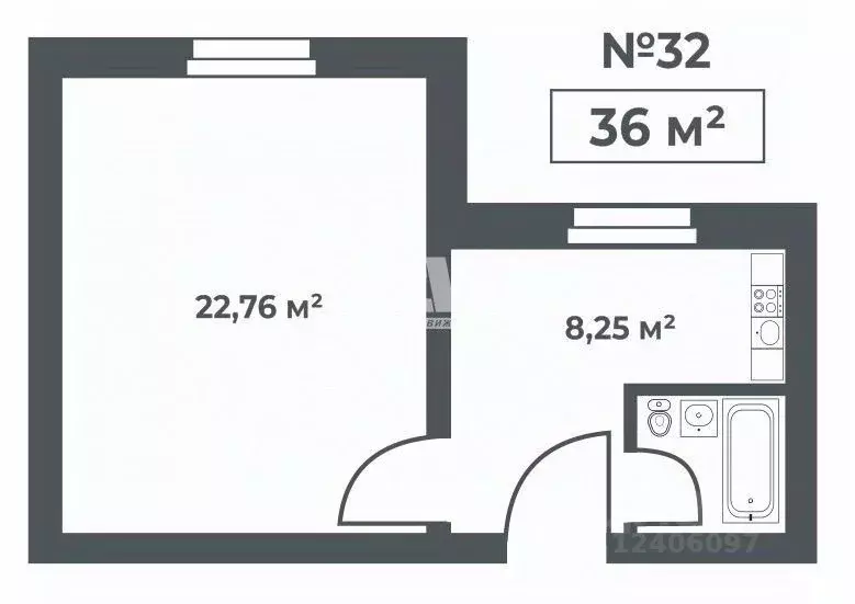 1-к кв. Челябинская область, Чебаркульский муниципальный округ, д. ... - Фото 2
