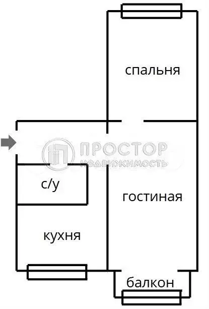 2-к. квартира, 45 м, 2/5 эт. - Фото 0
