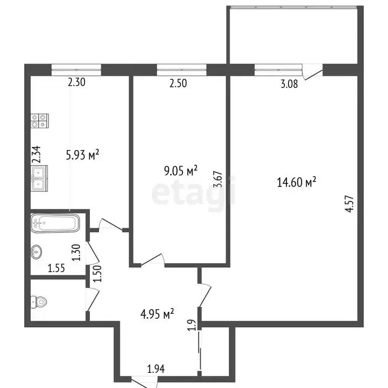 2-комнатная квартира: Нижний Новгород, 6-й микрорайон Автозавода, 15Б ... - Фото 1