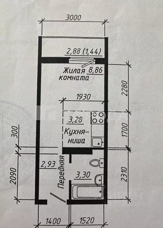 Студия Новосибирская область, Новосибирск ул. Забалуева, 90 (20.0 м) - Фото 2