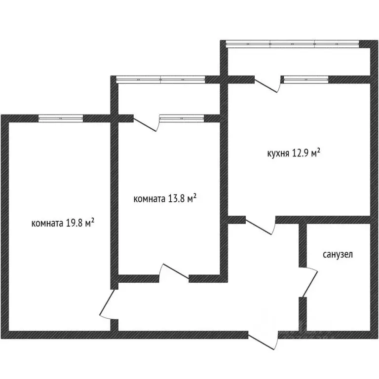 Квартира, 2 комнаты, 62.2 м - Фото 0