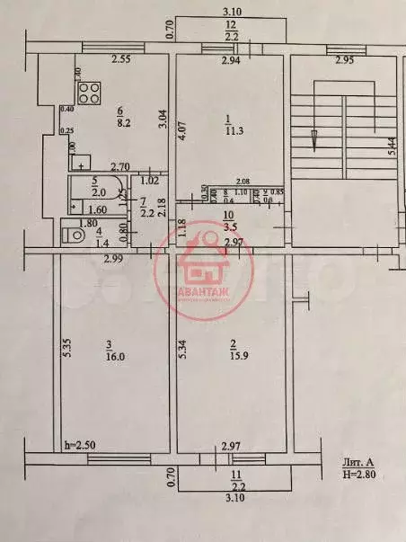 3-к. квартира, 65,6 м, 5/5 эт. - Фото 0