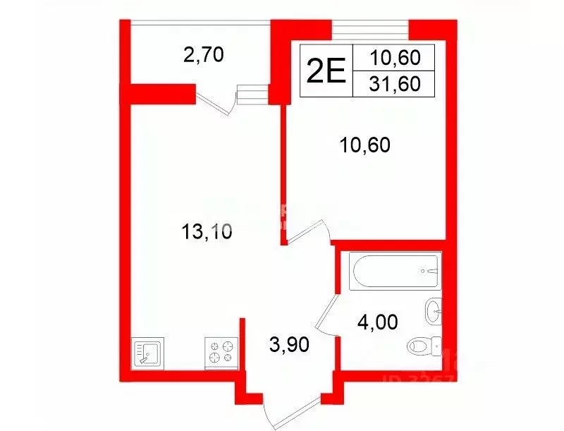 1-к кв. Ленинградская область, Всеволожский район, пос. Бугры ул. ... - Фото 2