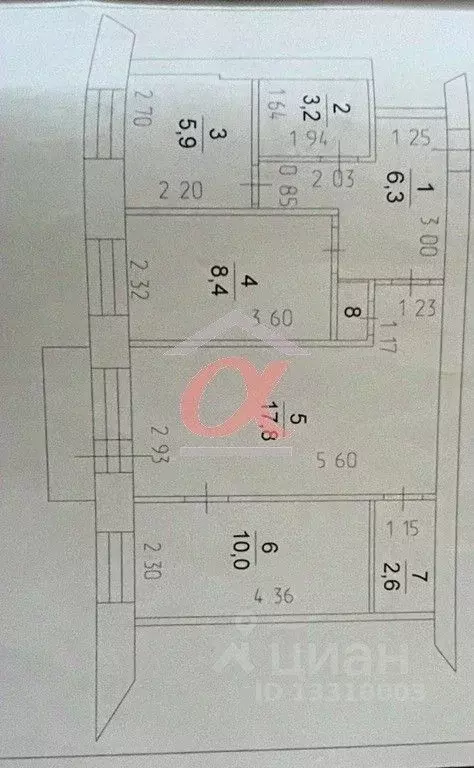 3-к кв. Кемеровская область, Кемерово Красная ул., 25 (54.8 м) - Фото 1