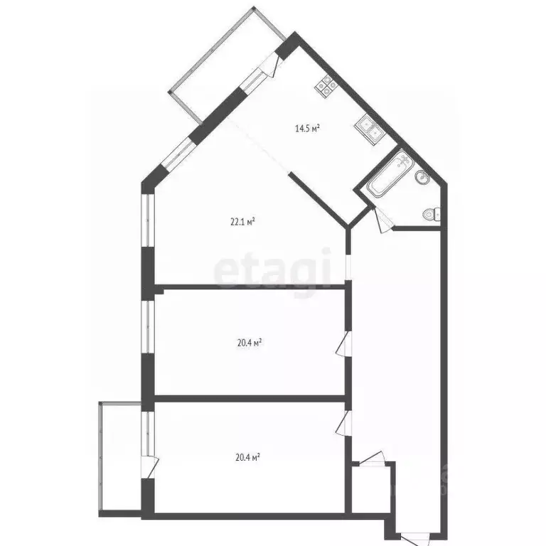3-к кв. Ханты-Мансийский АО, Сургут Университетская ул., 21 (108.3 м) - Фото 0