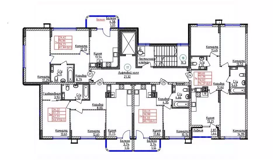 2-к кв. Калининградская область, Калининград ул. Дубовая Аллея (62.35 ... - Фото 2