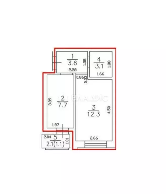 1-комнатная квартира: Пионерский, улица Гептнера, 15 (27 м) - Фото 1