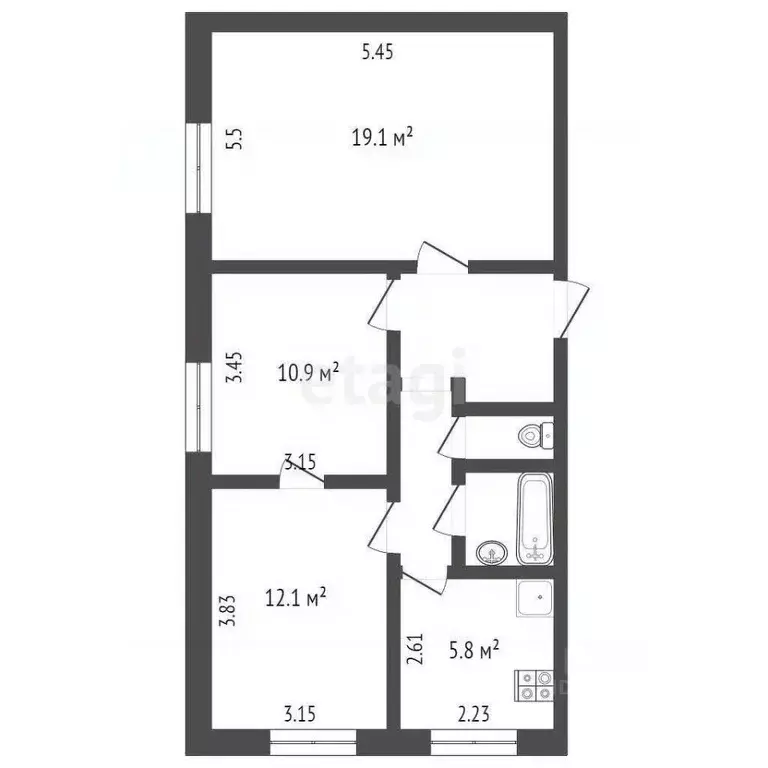 3-к кв. Псковская область, Псков Рижский просп., 58 (58.0 м) - Фото 2