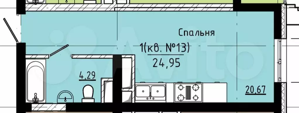 Квартира-студия, 25 м, 15/29 эт. - Фото 0