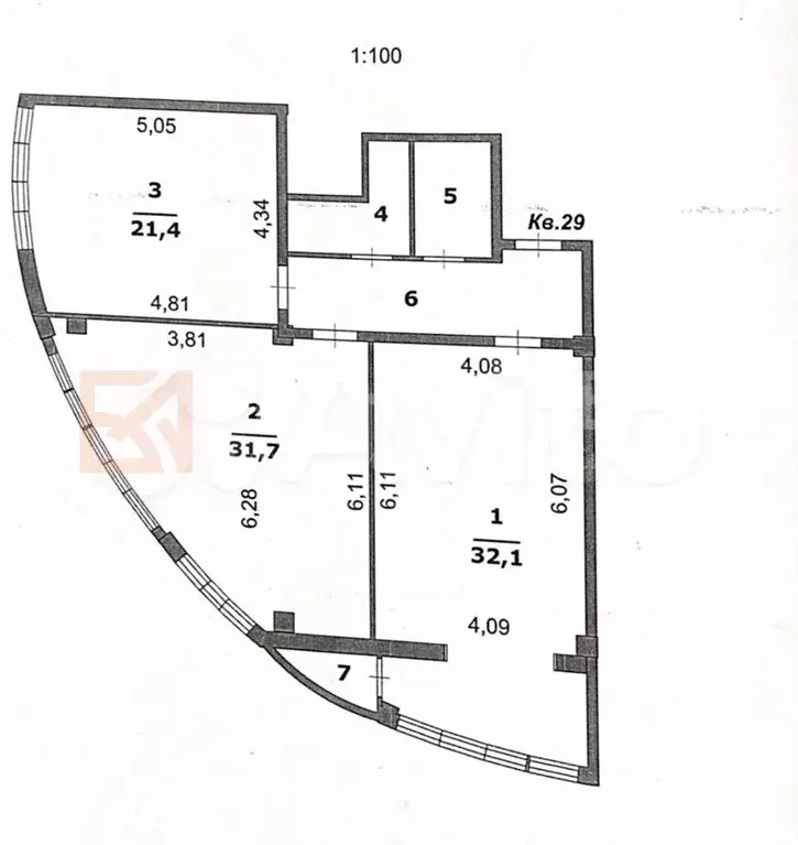 3-к. квартира, 100,8 м, 7/17 эт. - Фото 0