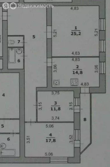 3-комнатная квартира: Белгород, улица Горького, 52Б (102.5 м) - Фото 2