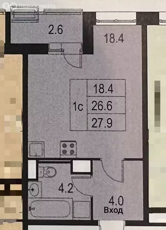 Квартира-студия: Московская область, городской округ Подольск, деревня ... - Фото 1