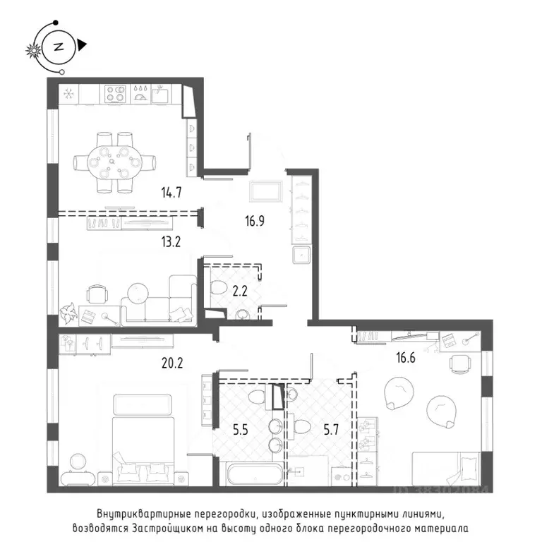 3-к кв. Санкт-Петербург Лисичанская ул., 15 (95.2 м) - Фото 0