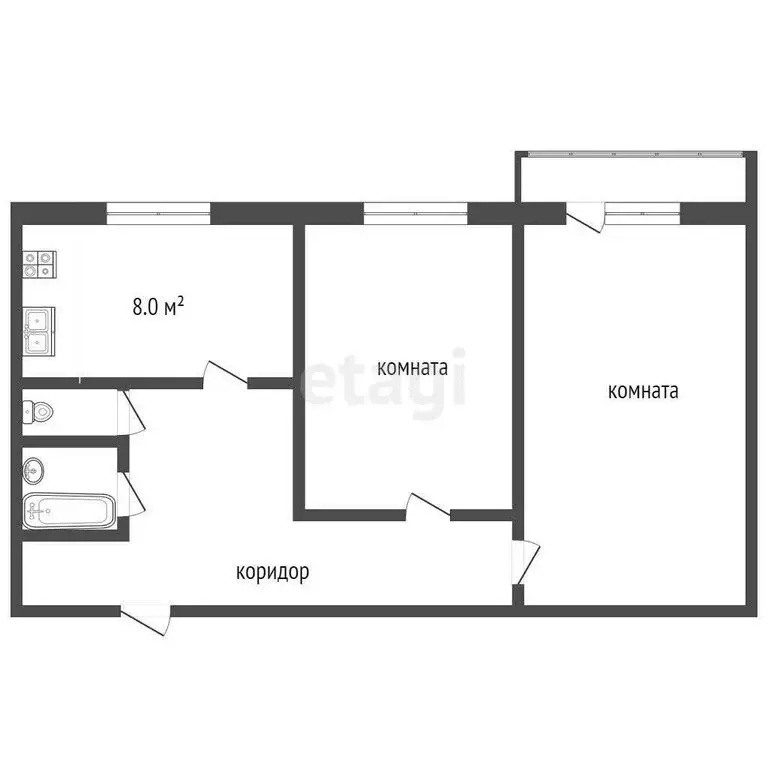 2-комнатная квартира: Лыткарино, Октябрьская улица, 30 (45.7 м) - Фото 0