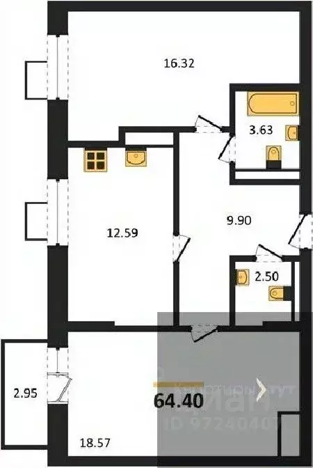 2-к кв. Воронежская область, Рамонский район, Яменское с/пос, пос. ... - Фото 0