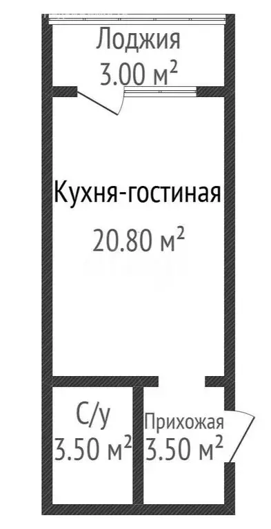 Квартира-студия: Краснодар, Уральская улица, 162/4 (27.8 м) - Фото 1