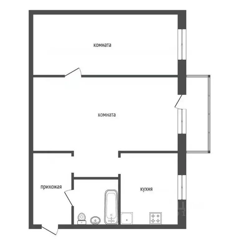 2-к кв. Красноярский край, Красноярск ул. Можайского, 8 (45.0 м) - Фото 2