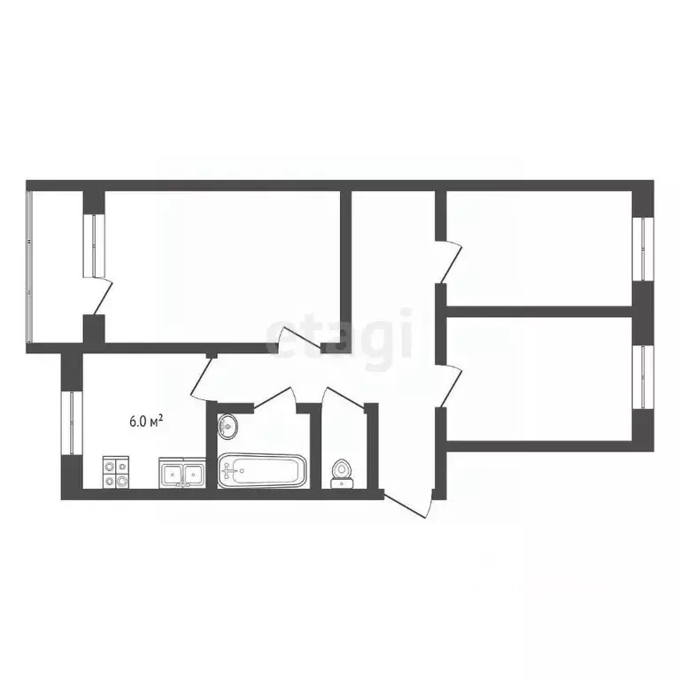 3-к кв. Владимирская область, Муром Карачаровское ш., 26 (62.1 м) - Фото 1