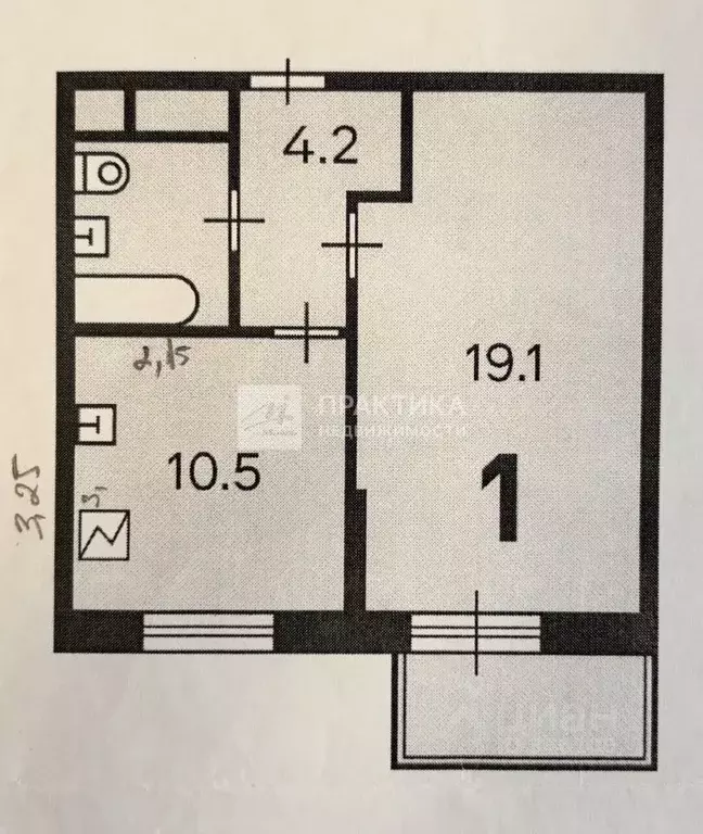 1-к кв. Москва Матвеевская ул., 11 (37.7 м) - Фото 2