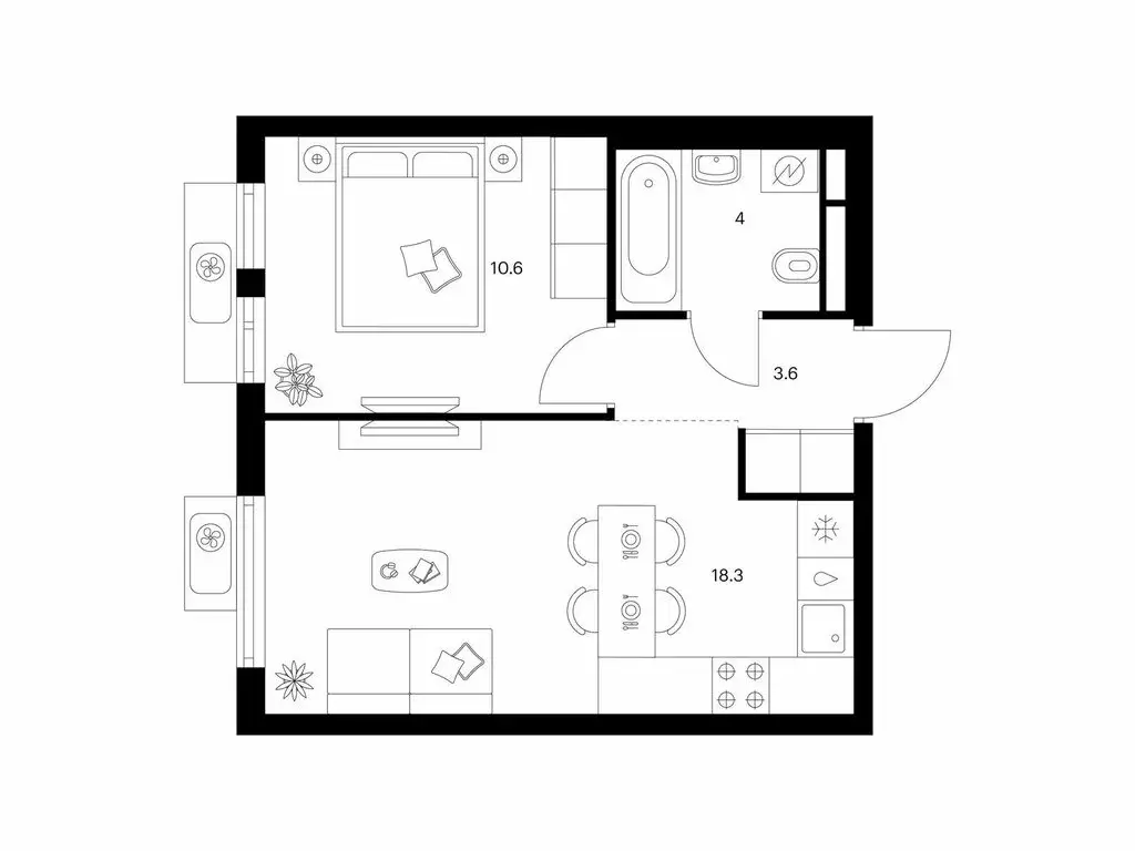 1-комнатная квартира: Мытищи, ЖК Ярославский Квартал, 2.5 (36.5 м) - Фото 1
