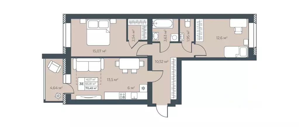 3-к кв. Нижегородская область, Выкса инженера Шухова кв-л,  (70.45 м) - Фото 1