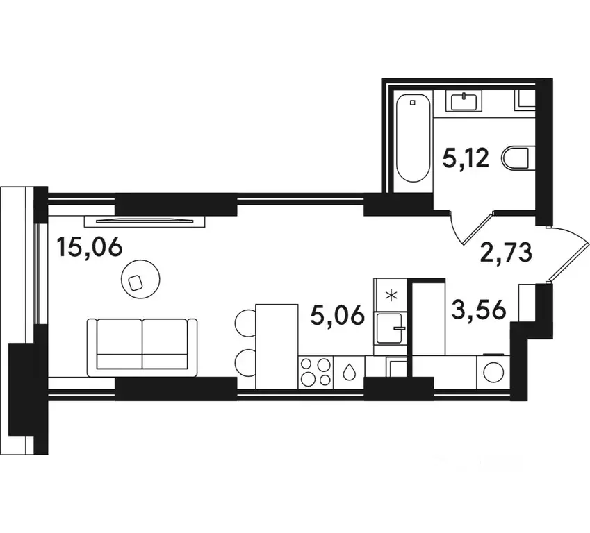 1-к кв. Москва ул. Сокольнический Вал, 2АС1 (31.53 м) - Фото 0