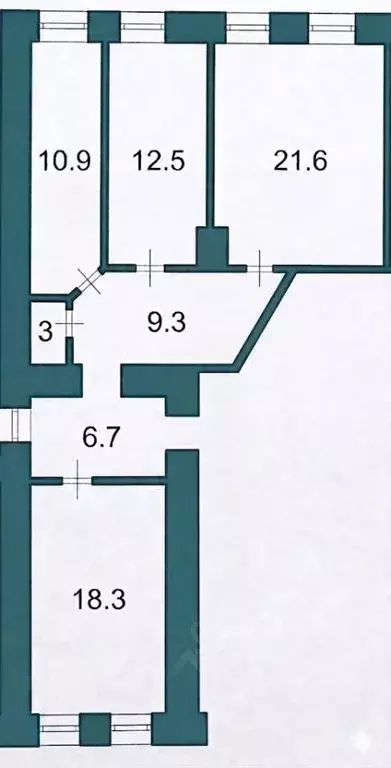 3-к кв. Санкт-Петербург Канонерская ул., 19-21 (80.7 м) - Фото 1