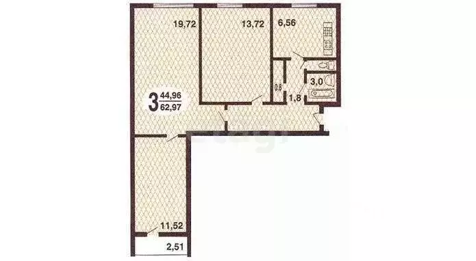 3-к кв. Саратовская область, Энгельс ул. Космонавтов, 11 (62.9 м) - Фото 1