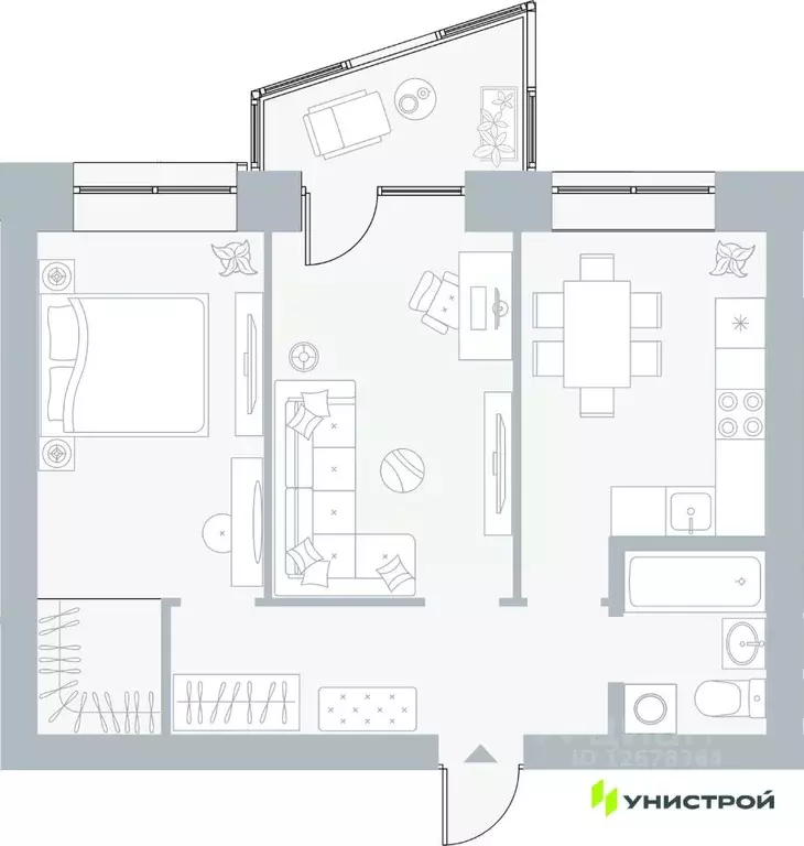 2-к кв. Пермский край, Пермь Рионская ул., 4А (51.96 м) - Фото 0