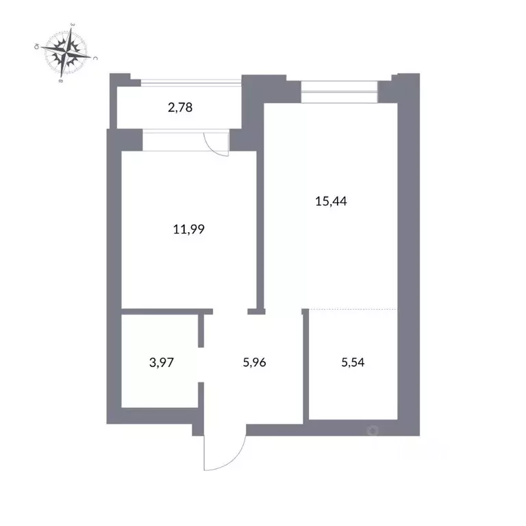 2-к кв. Новосибирская область, Новосибирск ул. Державина, 50 (45.7 м) - Фото 1