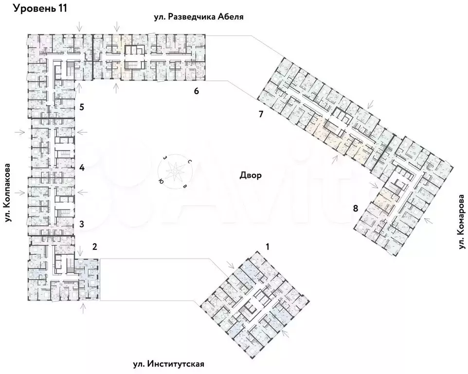 2-к. квартира, 43,1 м, 11/25 эт. - Фото 1