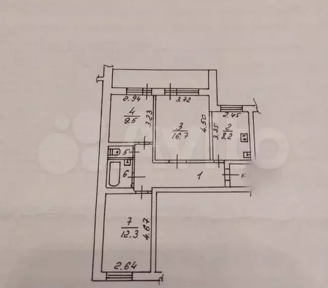 3-к. квартира, 61,6 м, 9/9 эт. - Фото 0