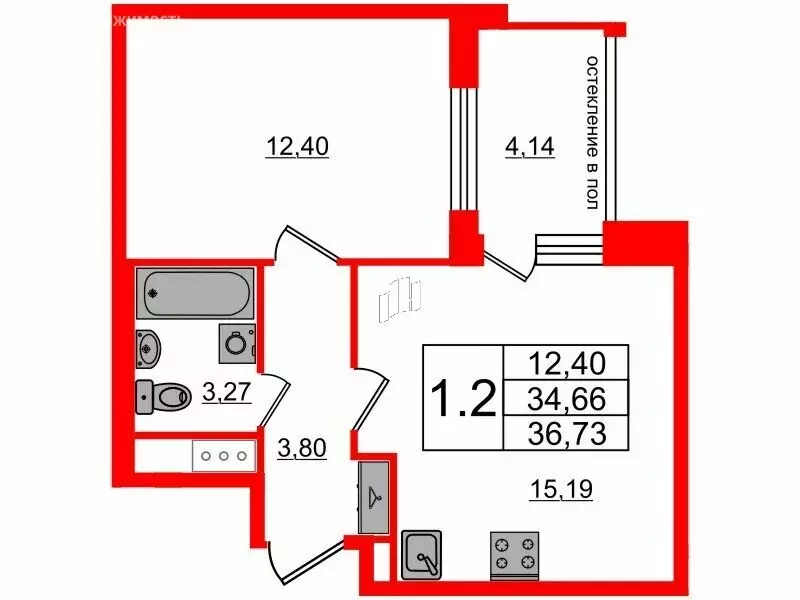 1-комнатная квартира: Санкт-Петербург, Кубинская улица, 78Е (34.66 м) - Фото 0