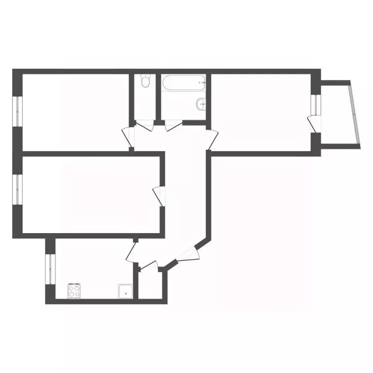 3-к кв. Тюменская область, Тюмень ул. Мельникайте, 130 (66.1 м) - Фото 2