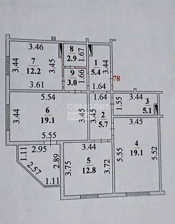 3-к кв. Липецкая область, Липецк ул. А.П. Мистюкова, 16 (85.3 м) - Фото 2