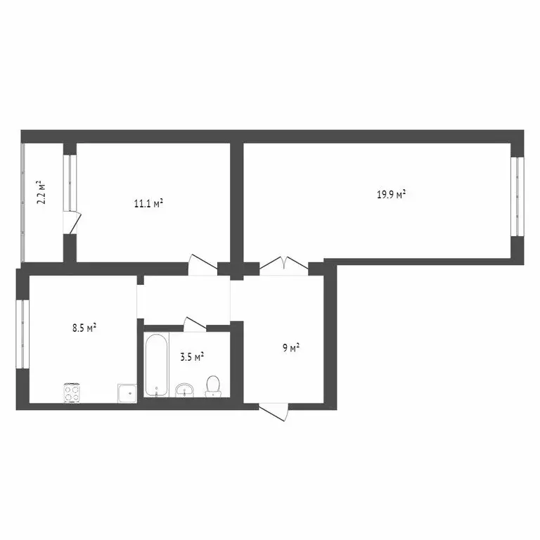 2-комнатная квартира: Тобольск, микрорайон 3Б, 21А (52.3 м) - Фото 0