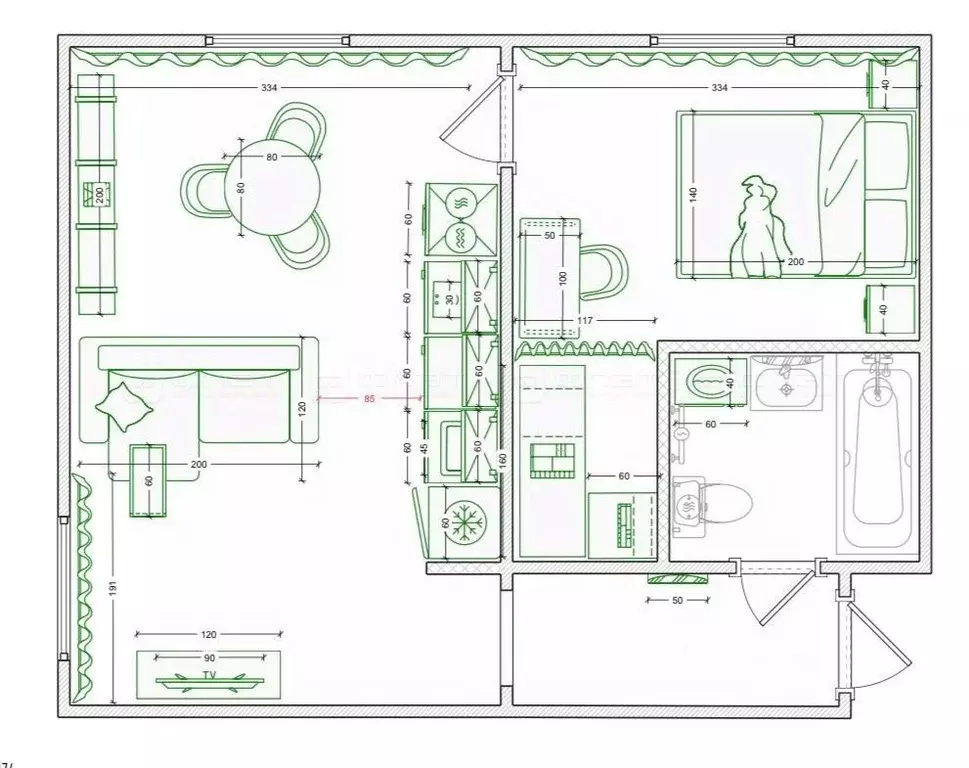 1-к кв. Татарстан, Казань ул. Новаторов, 2а (37.0 м) - Фото 2