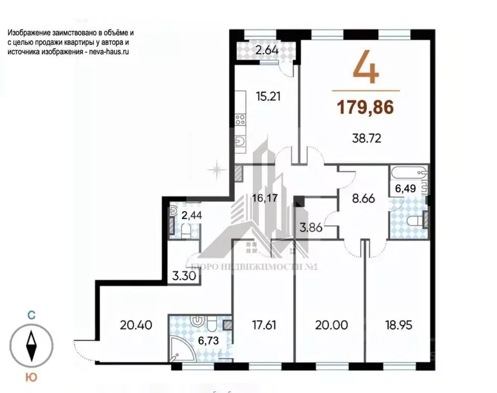 4-к кв. Санкт-Петербург Петровский просп., 11к3 (179.0 м) - Фото 0