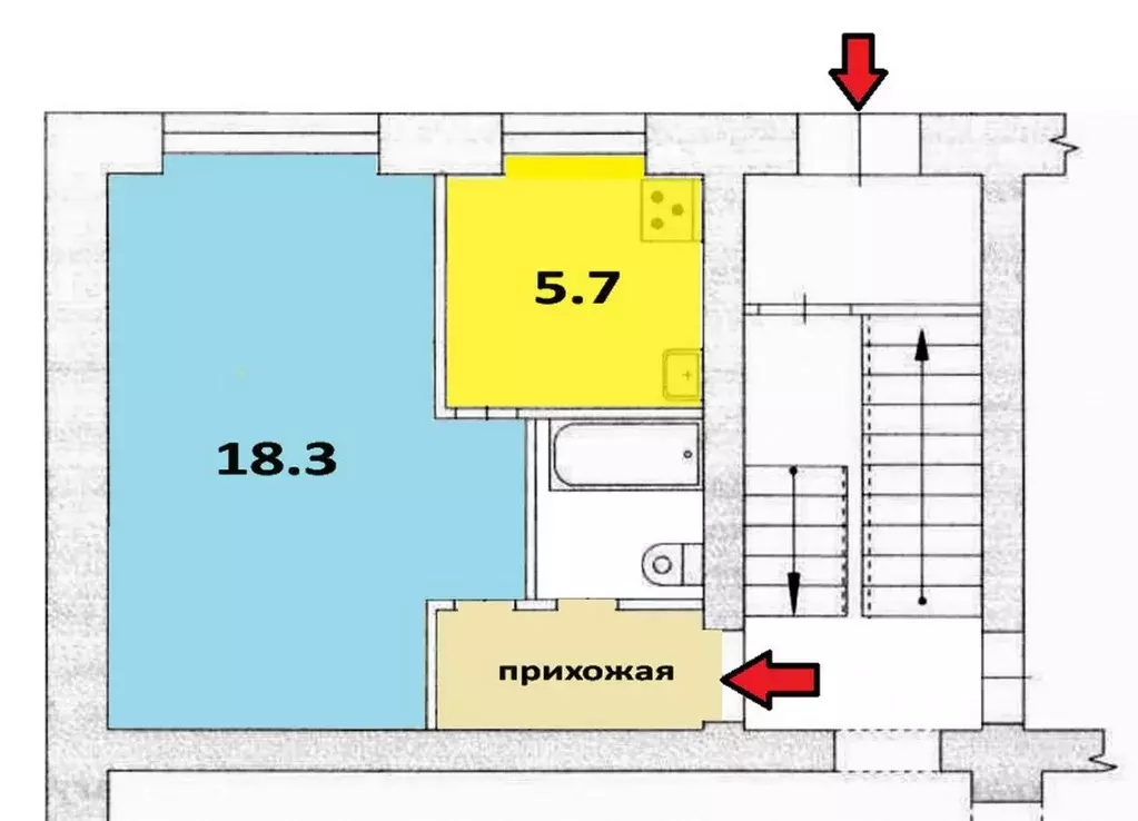 1-к кв. Свердловская область, Екатеринбург ул. Комсомольская, 50 (30.0 ... - Фото 0