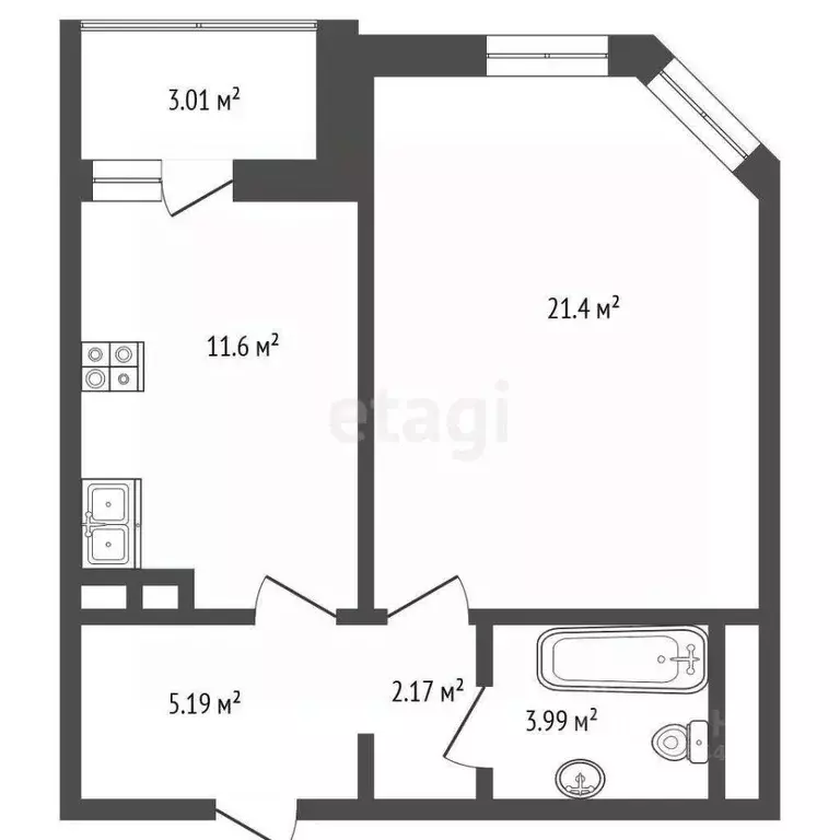 1-к кв. Московская область, Балашиха Московский проезд, 13 (45.0 м) - Фото 2